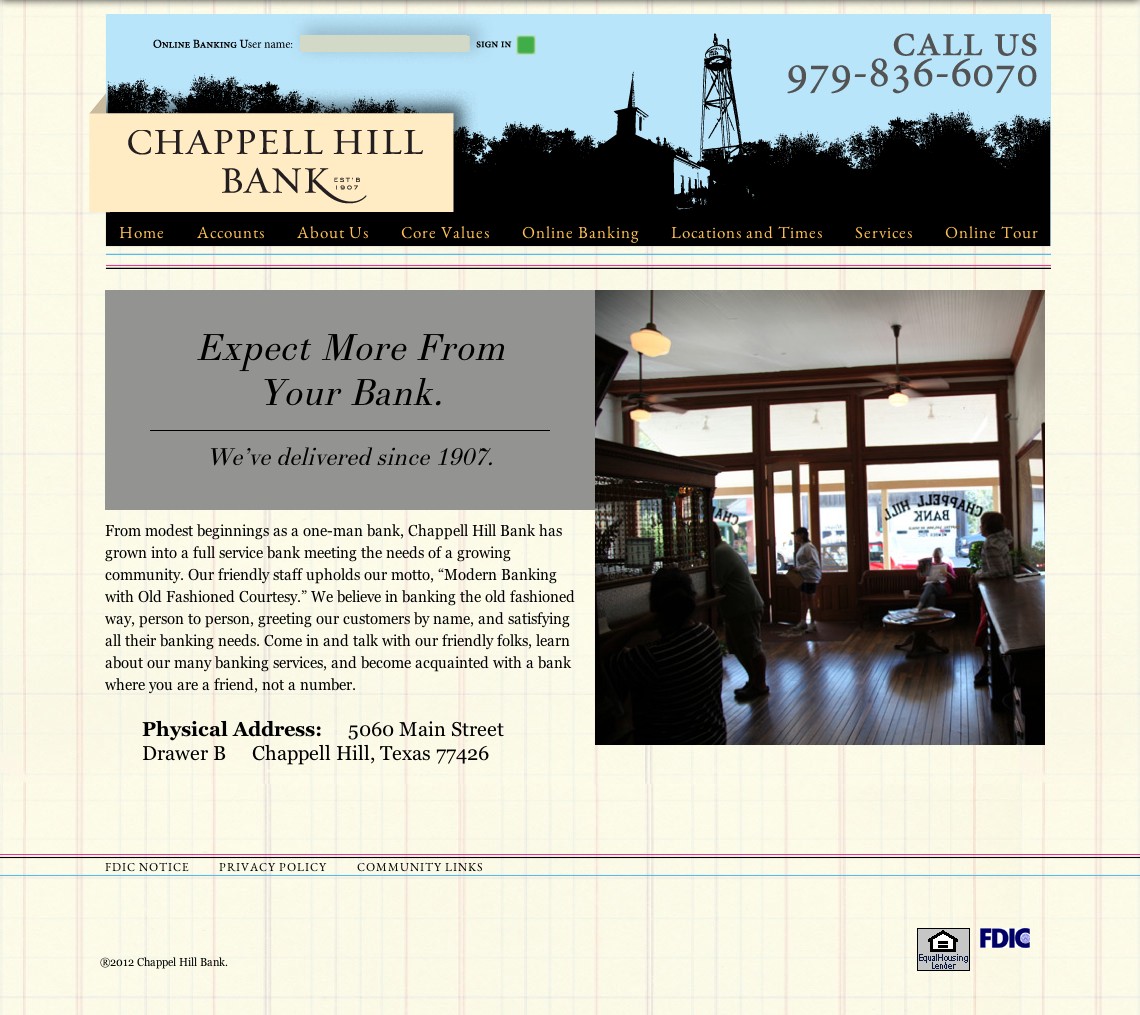 Chappell Hill Bank New Site Build